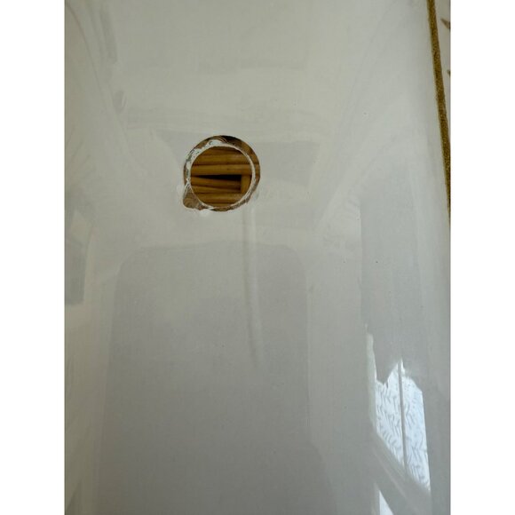 Vintage MCM Pair Glass Bathroom Light Shade Cover Convex Plates Sconces - Picture 6 of 14